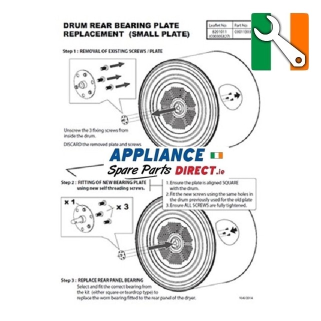 Hotpoint Riveted Drum Shaft Repair Kit Genuine - Rep of Ireland - 1-2 Days An Post - Buy from Appliance Spare Parts Direct Ireland.